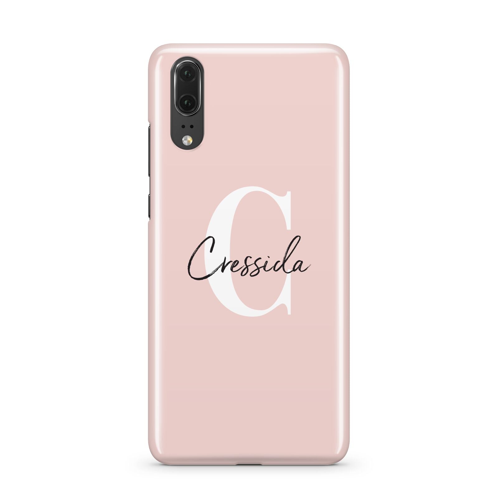 Personalised Pink Name and Initial Huawei P20 Phone Case