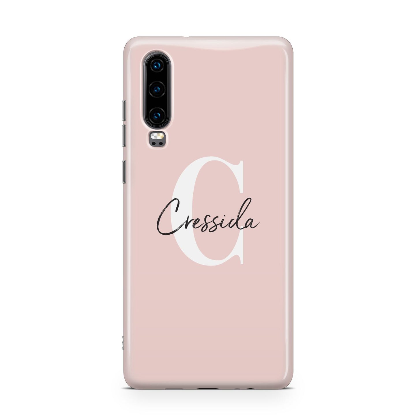 Personalised Pink Name and Initial Huawei P30 Phone Case