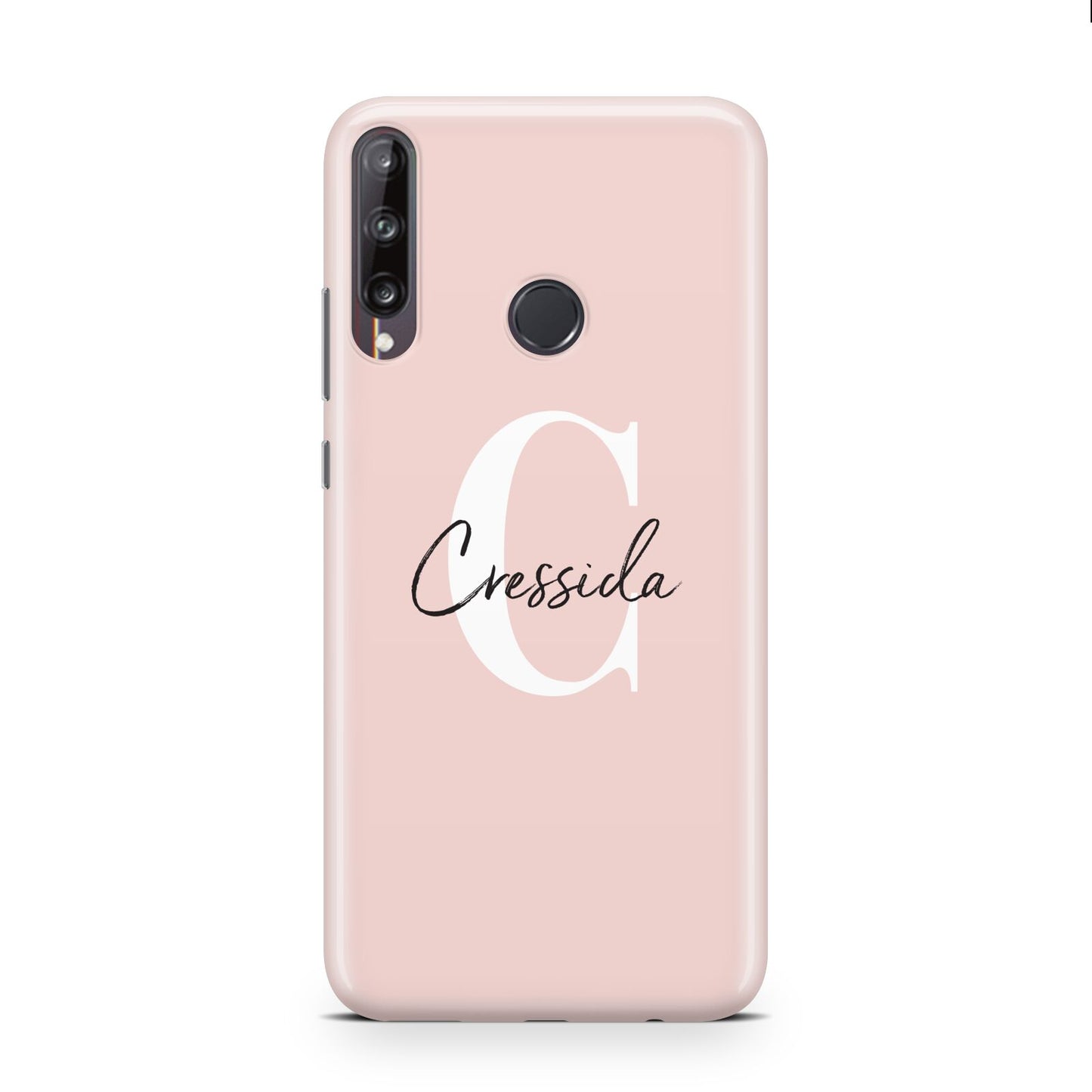 Personalised Pink Name and Initial Huawei P40 Lite E Phone Case