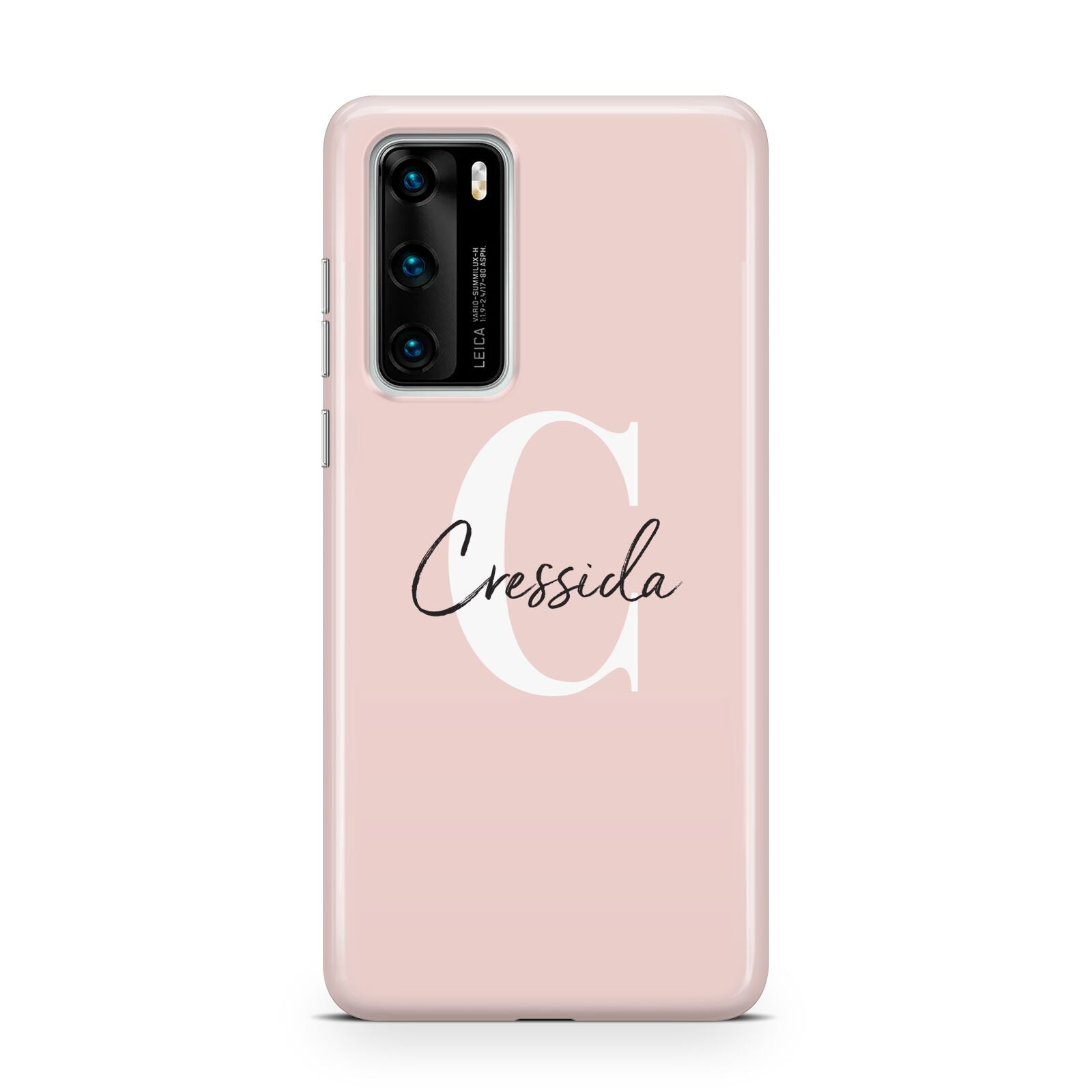 Personalised Pink Name and Initial Huawei P40 Phone Case