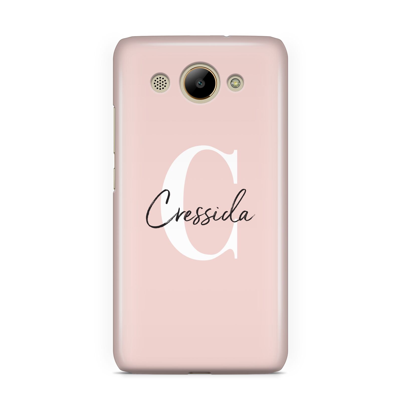 Personalised Pink Name and Initial Huawei Y3 2017