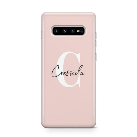 Personalised Pink Name and Initial Protective Samsung Galaxy Case