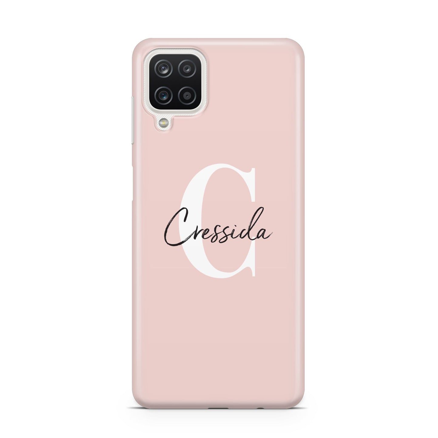 Personalised Pink Name and Initial Samsung A12 Case