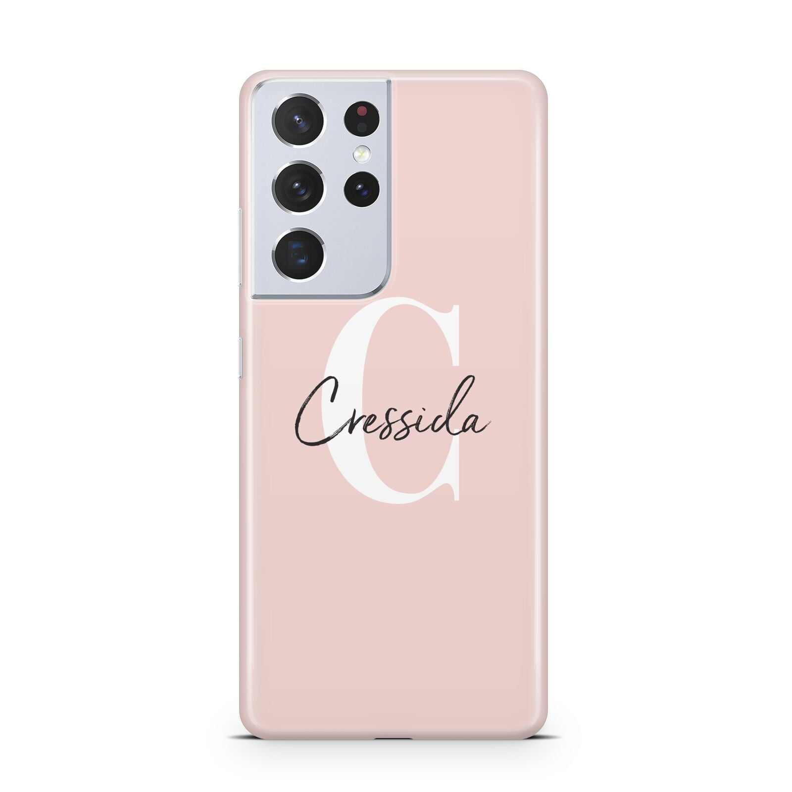 Personalised Pink Name and Initial Samsung S21 Ultra Case