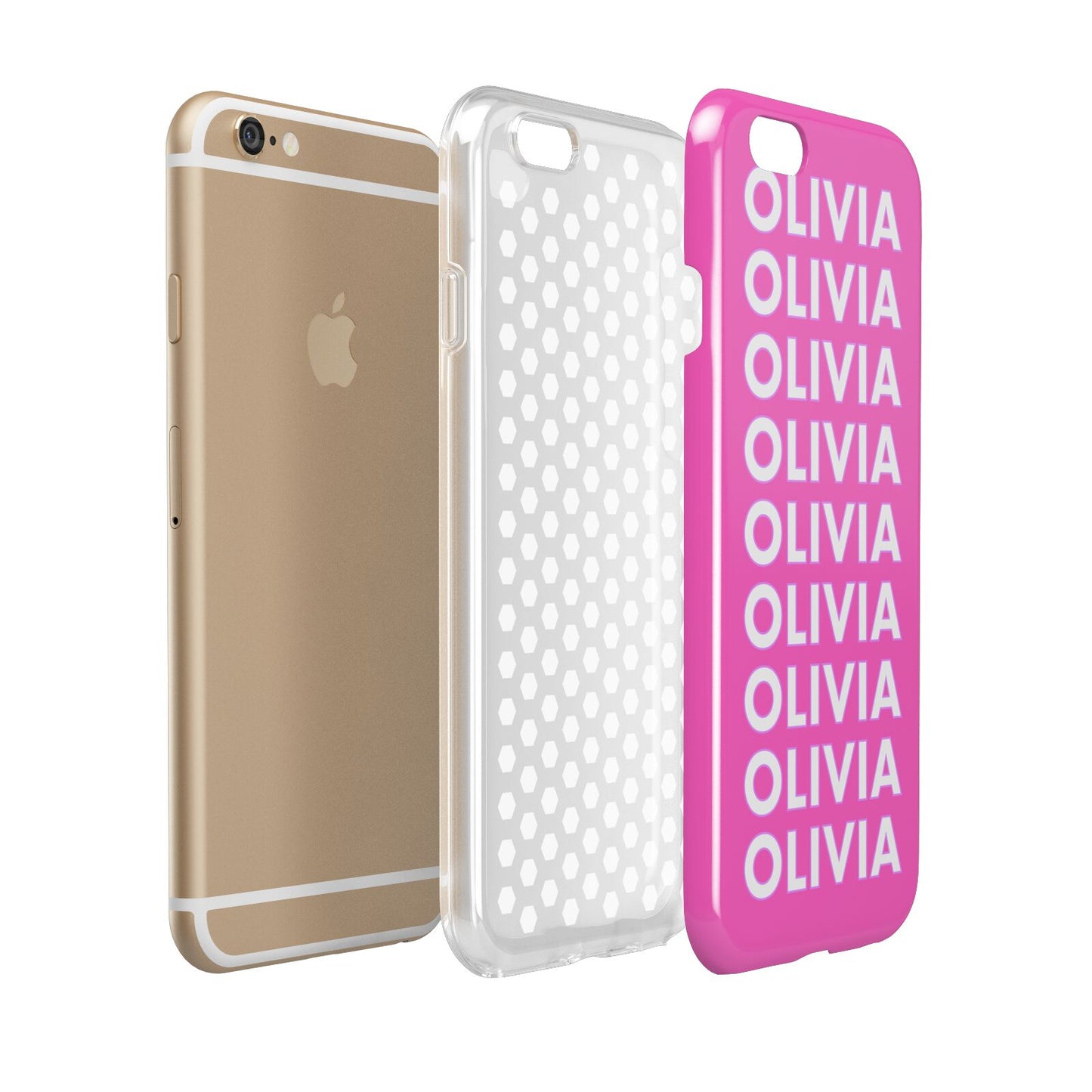 Personalised Pink Names Apple iPhone 6 3D Tough Case Expanded view