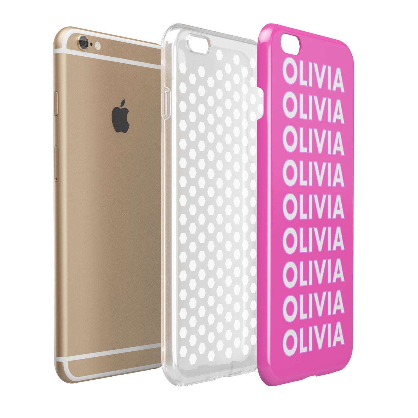 Personalised Pink Names Apple iPhone 6 Plus 3D Tough Case Expand Detail Image