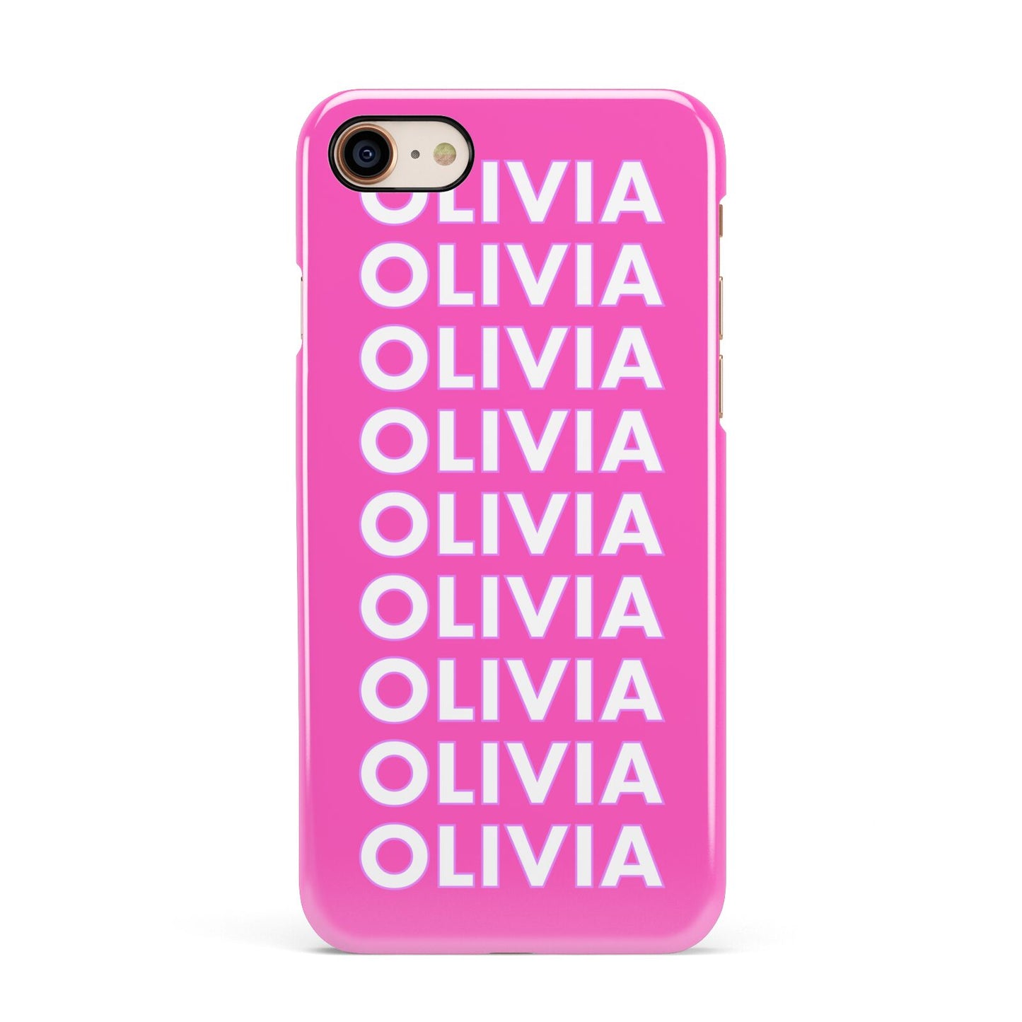 Personalised Pink Names Apple iPhone 7 8 3D Snap Case