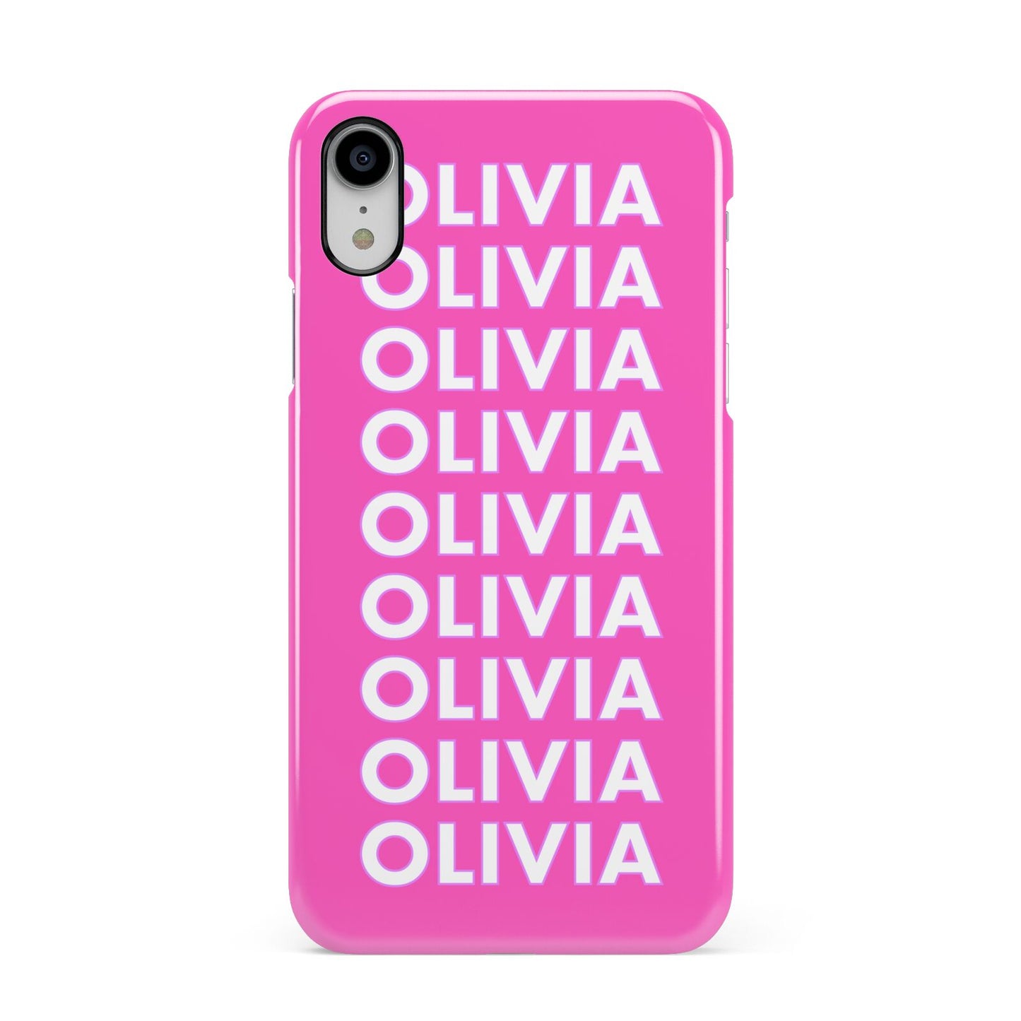 Personalised Pink Names Apple iPhone XR White 3D Snap Case