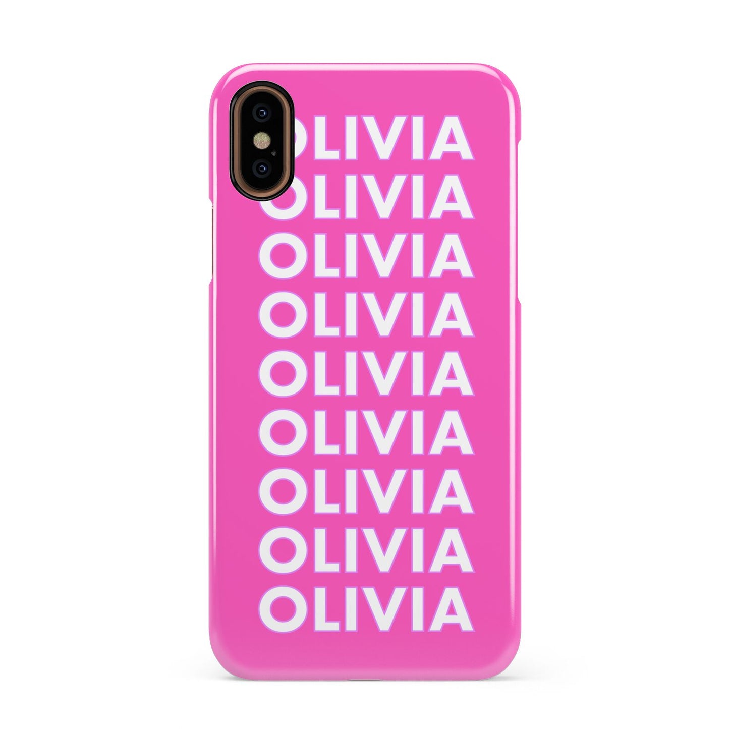 Personalised Pink Names Apple iPhone XS 3D Snap Case