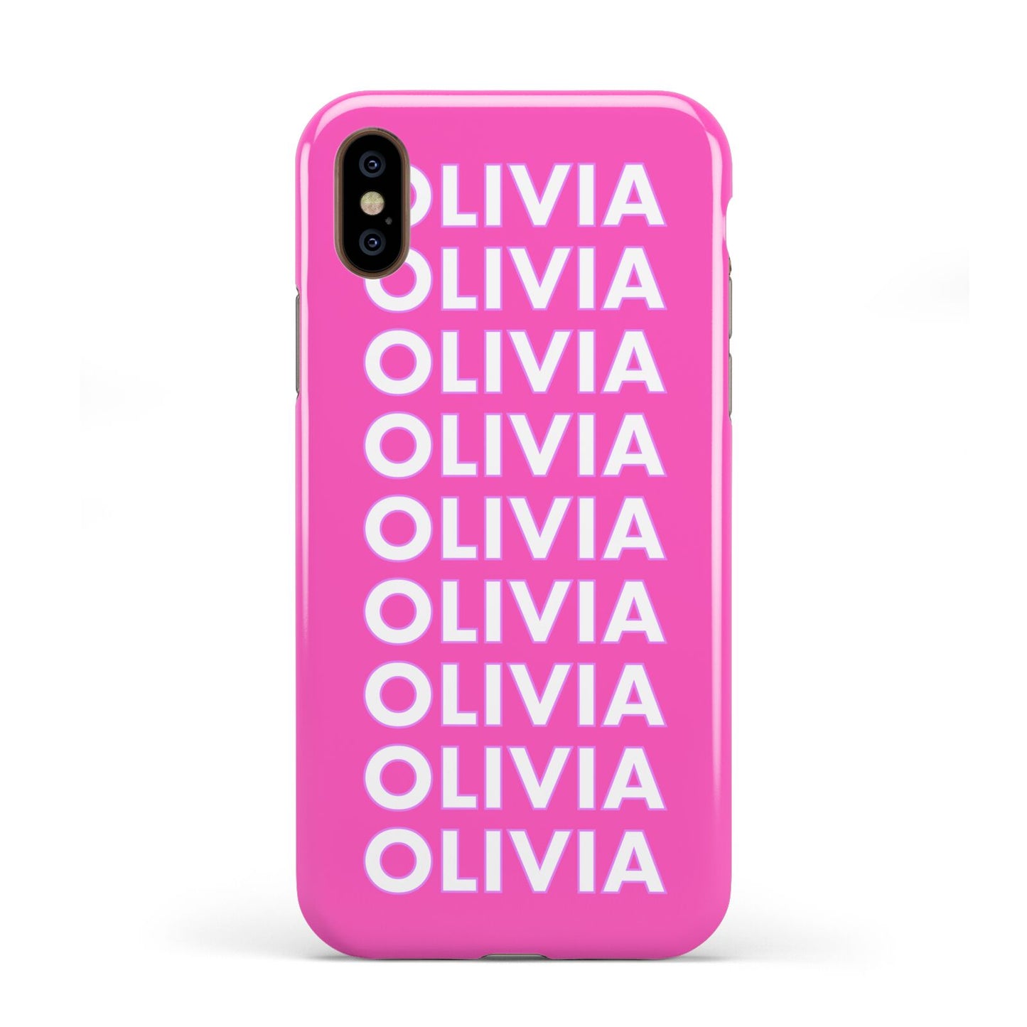 Personalised Pink Names Apple iPhone XS 3D Tough