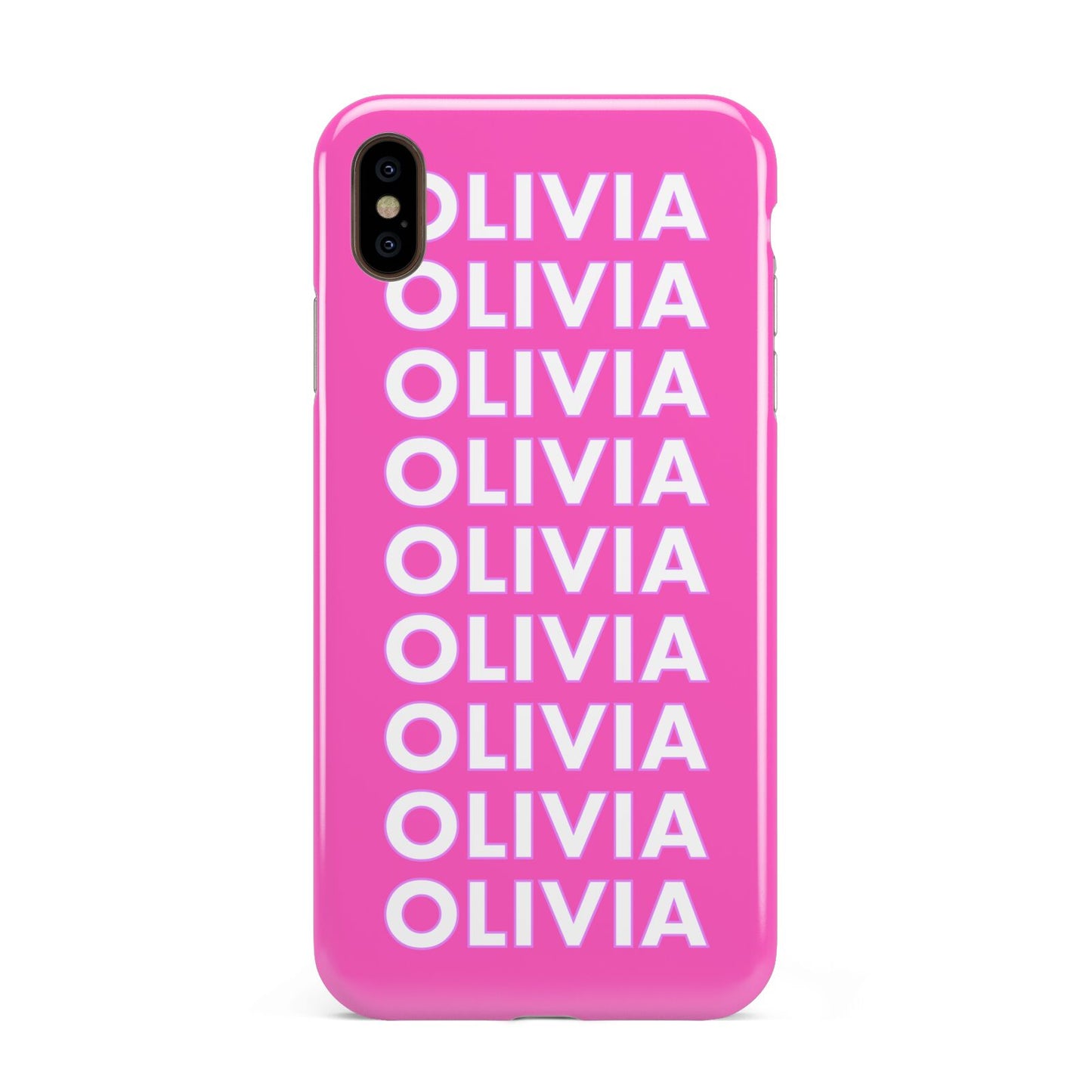 Personalised Pink Names Apple iPhone Xs Max 3D Tough Case