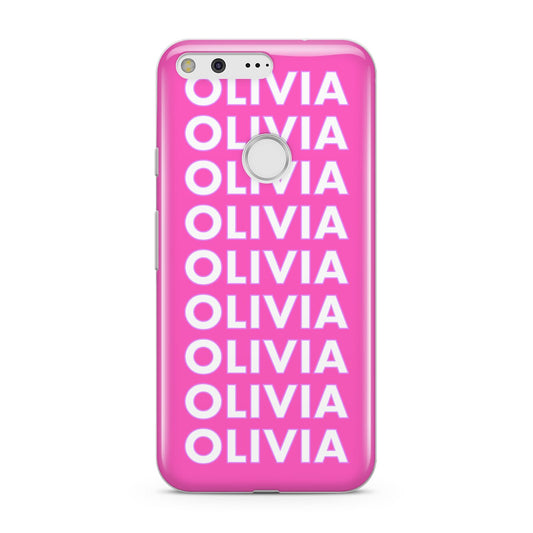 Personalised Pink Names Google Pixel Case