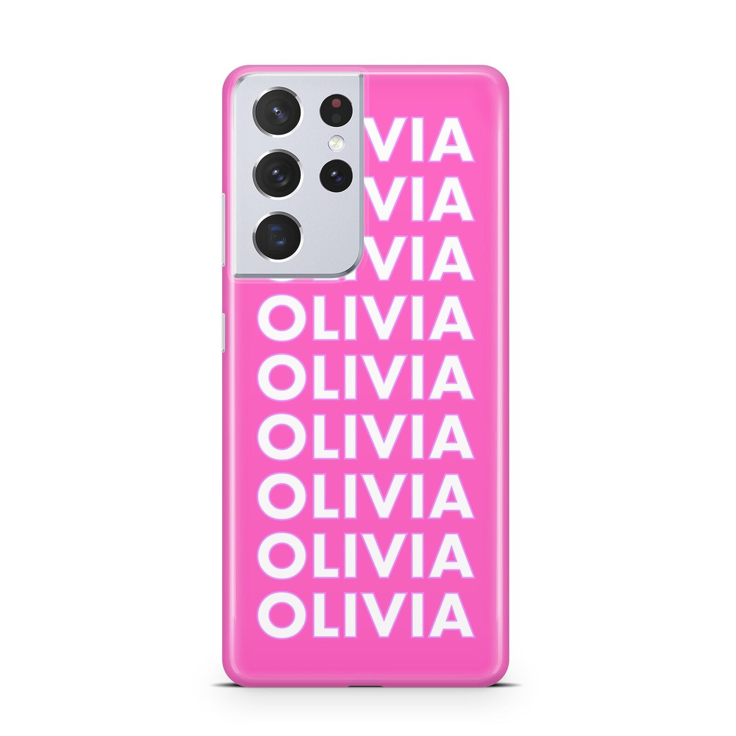 Personalised Pink Names Samsung S21 Ultra Case