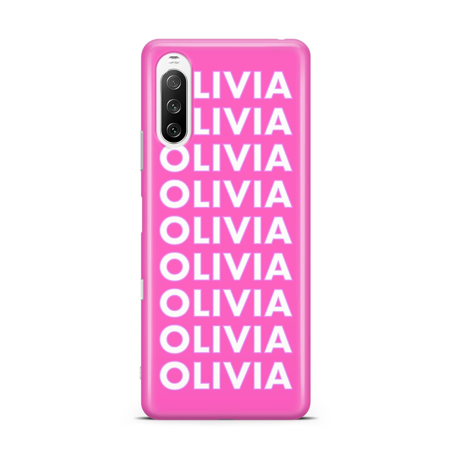 Personalised Pink Names Sony Xperia 10 III Case