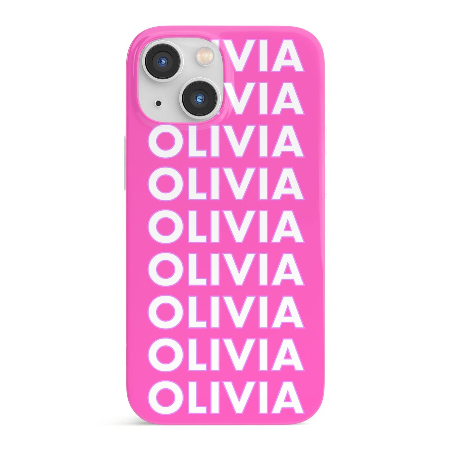 Personalised Pink Names iPhone 13 Mini Full Wrap 3D Snap Case