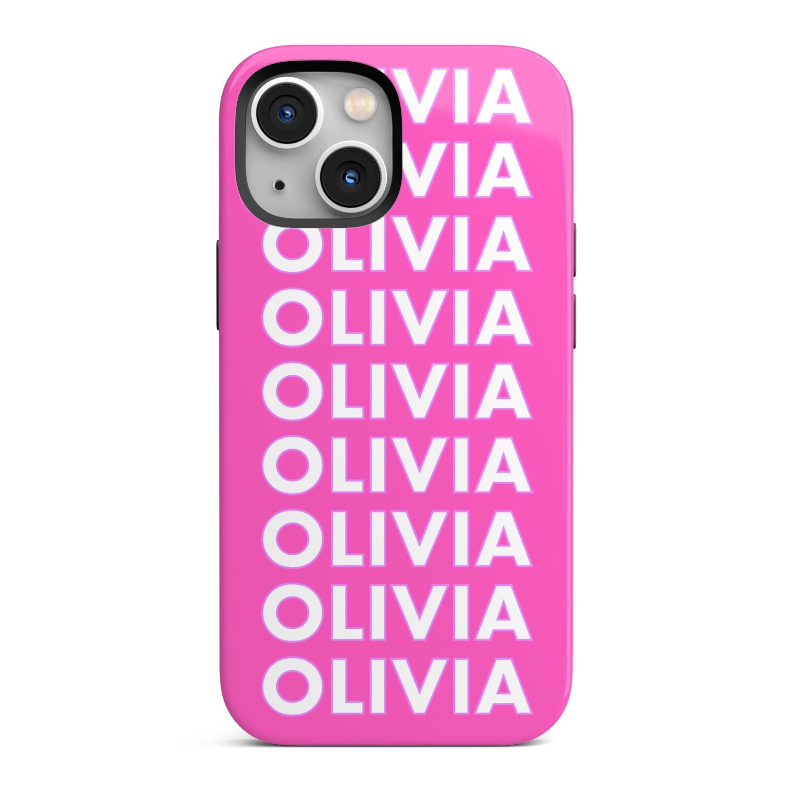 Personalised Pink Names iPhone 13 Mini Full Wrap 3D Tough Case