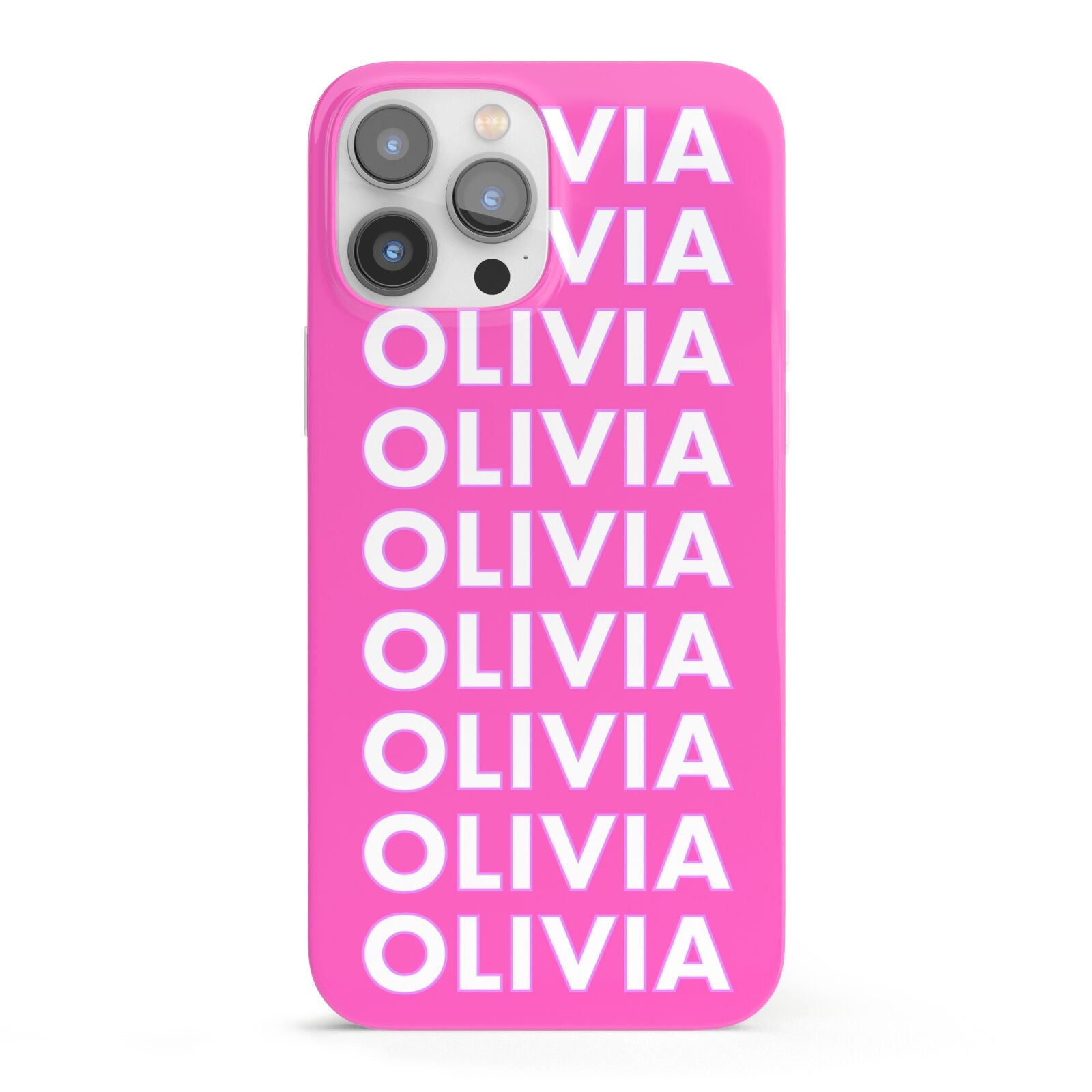 Personalised Pink Names iPhone 13 Pro Max Full Wrap 3D Snap Case