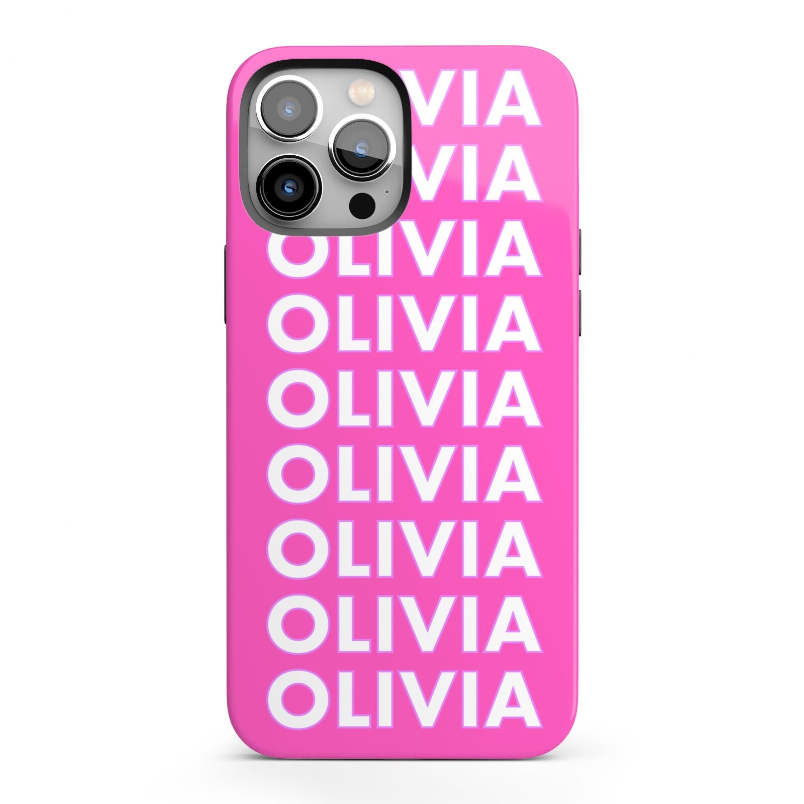 Personalised Pink Names iPhone 13 Pro Max Full Wrap 3D Tough Case