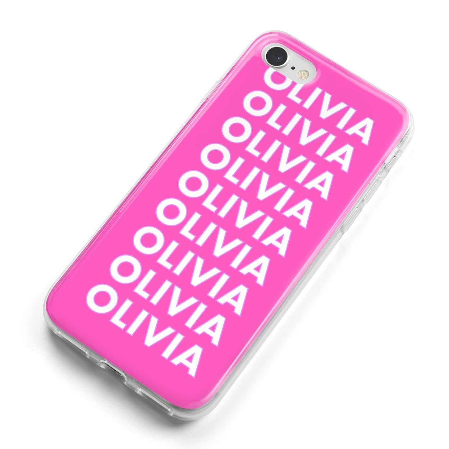 Personalised Pink Names iPhone 8 Bumper Case on Silver iPhone Alternative Image