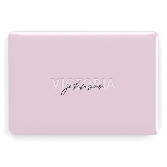 Personalised Pink Outline Name Apple MacBook Case