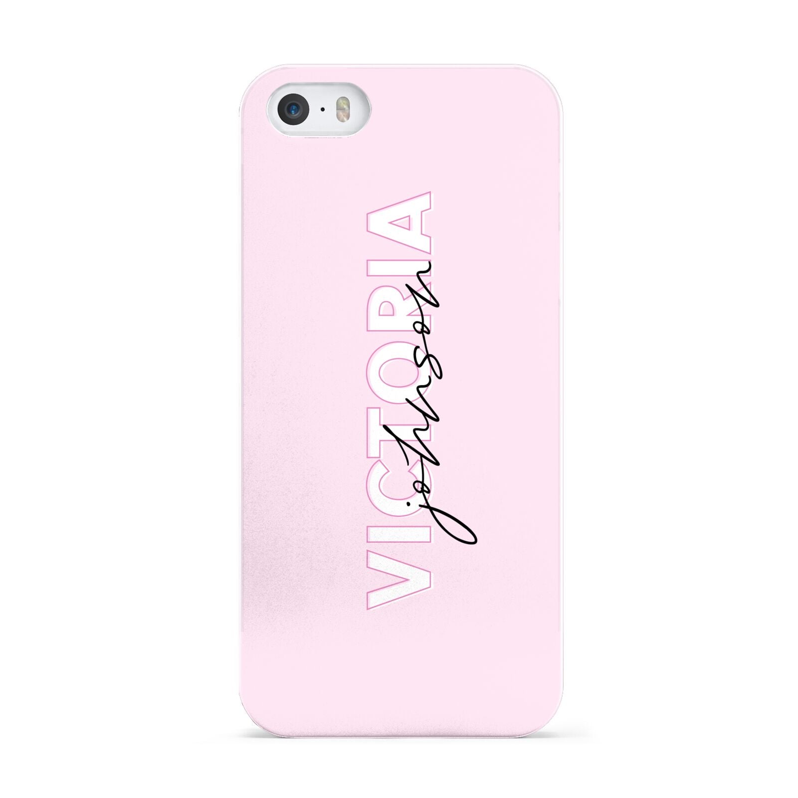 Personalised Pink Outline Name Apple iPhone 5 Case