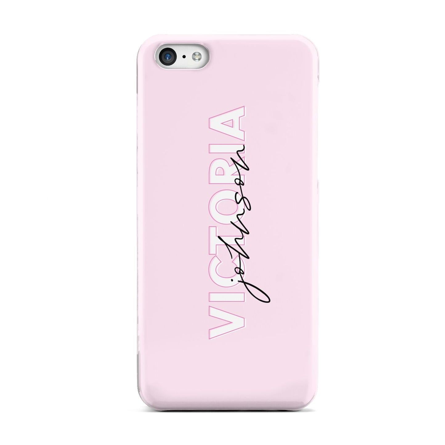 Personalised Pink Outline Name Apple iPhone 5c Case