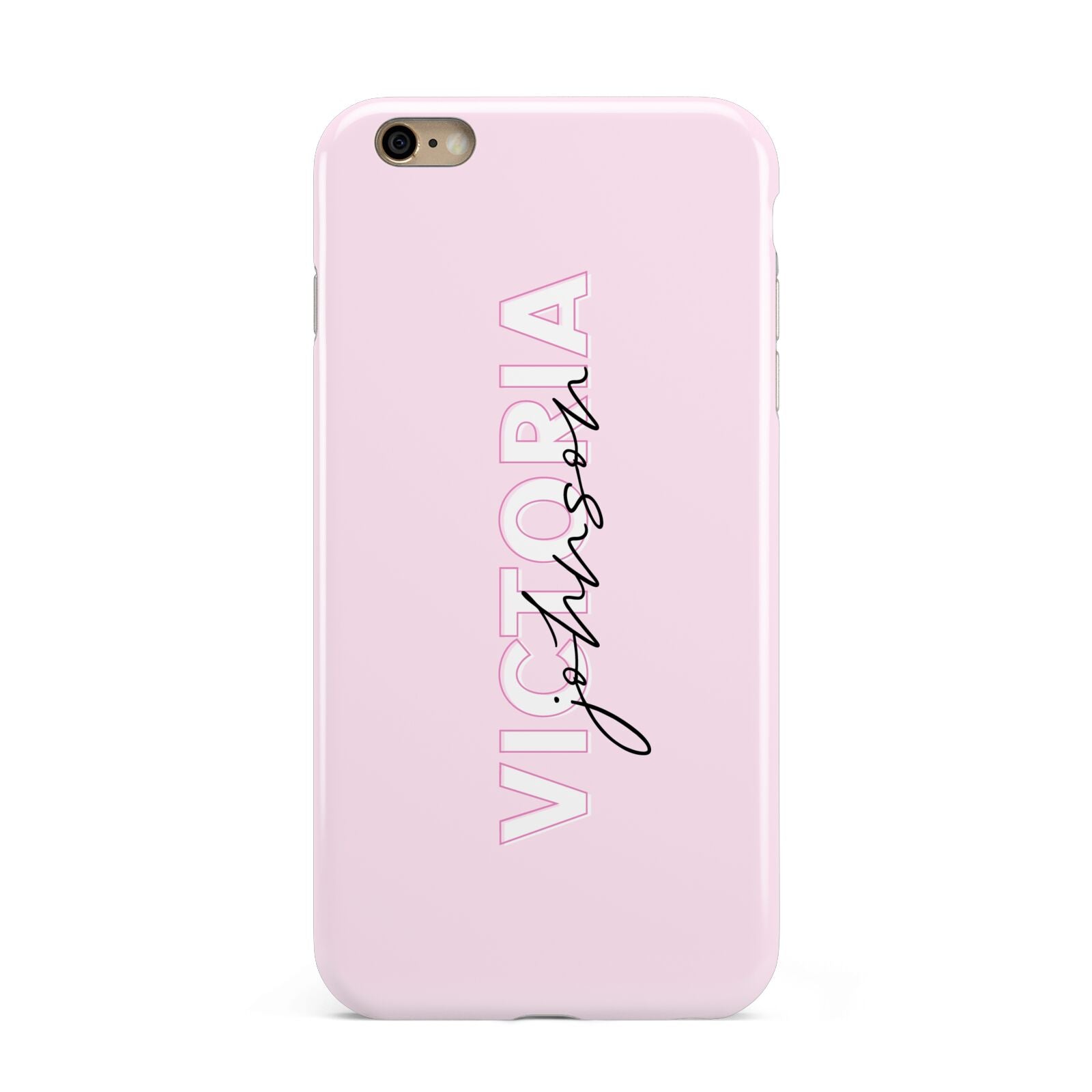 Personalised Pink Outline Name Apple iPhone 6 Plus 3D Tough Case