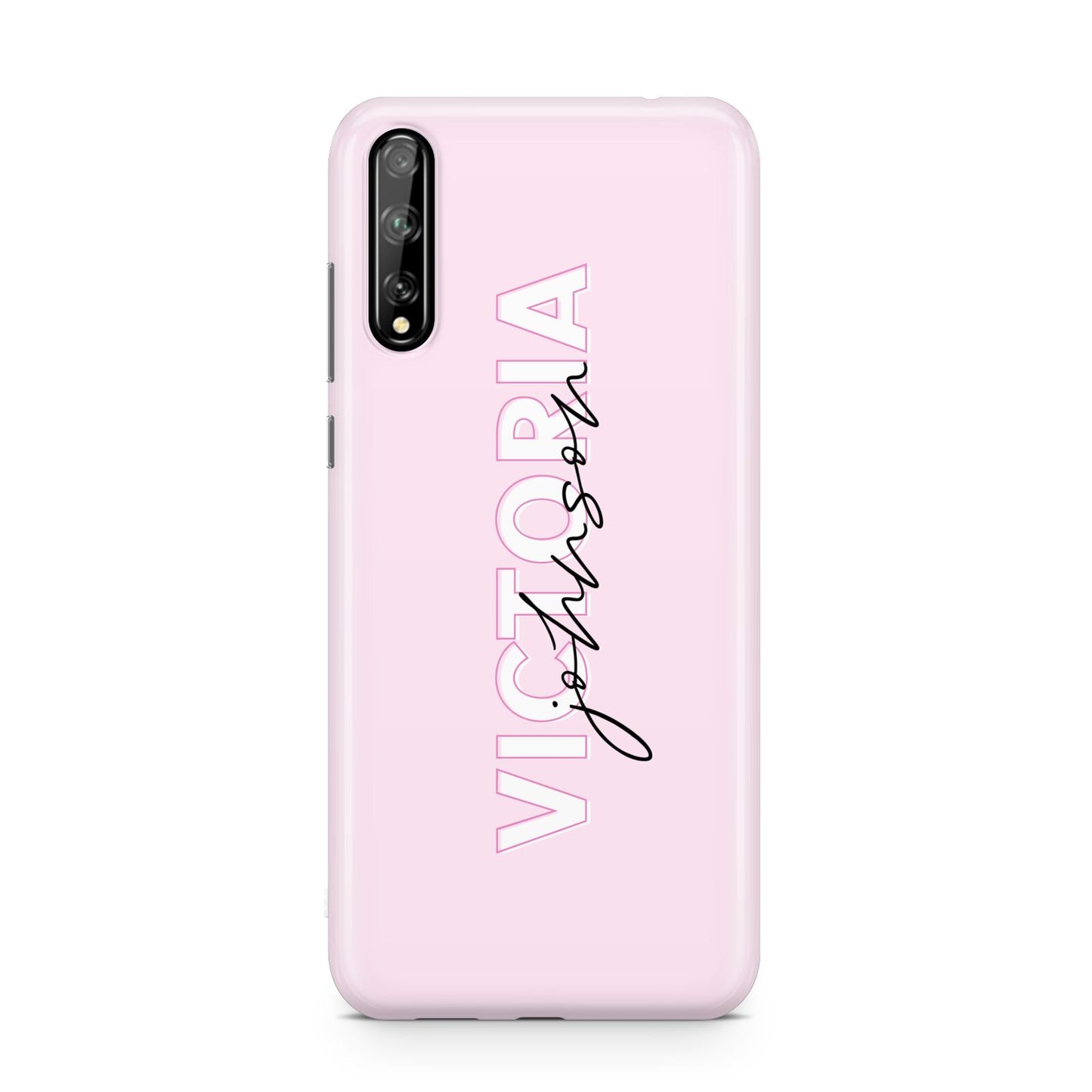 Personalised Pink Outline Name Huawei Enjoy 10s Phone Case