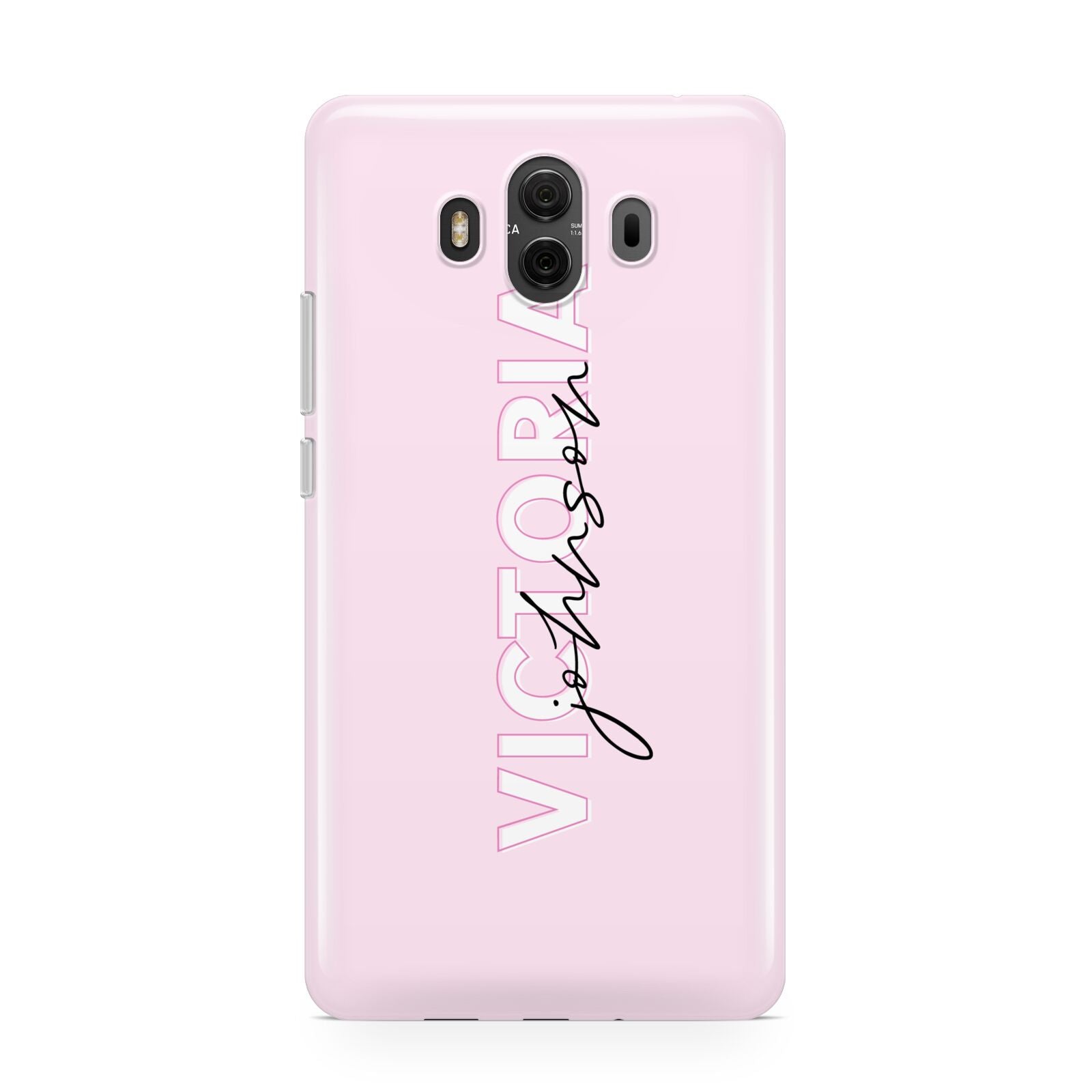 Personalised Pink Outline Name Huawei Mate 10 Protective Phone Case