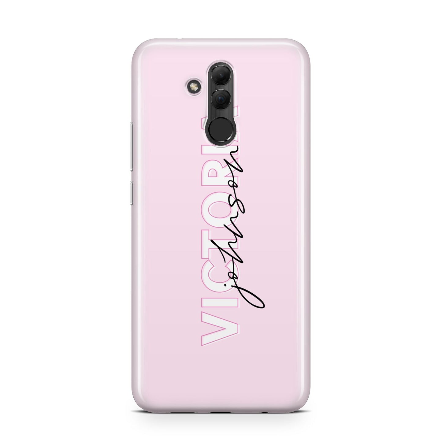 Personalised Pink Outline Name Huawei Mate 20 Lite