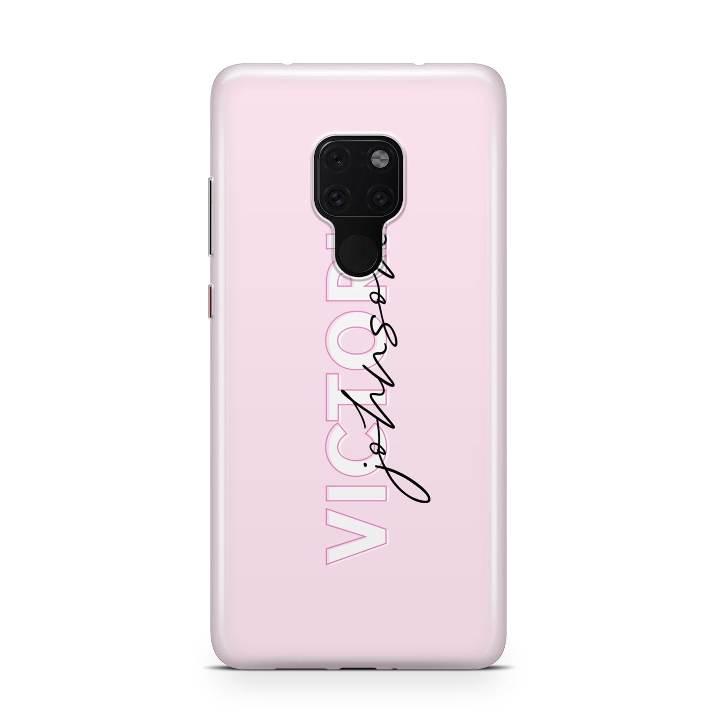 Personalised Pink Outline Name Huawei Mate 20 Phone Case