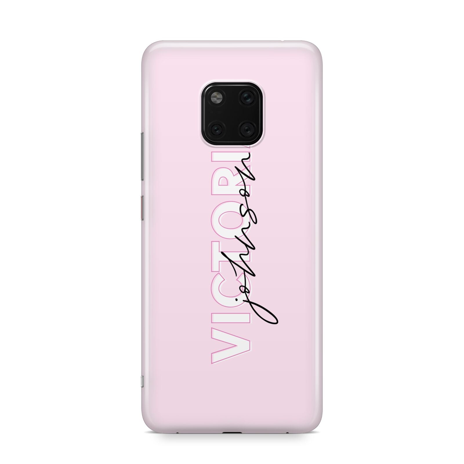 Personalised Pink Outline Name Huawei Mate 20 Pro Phone Case