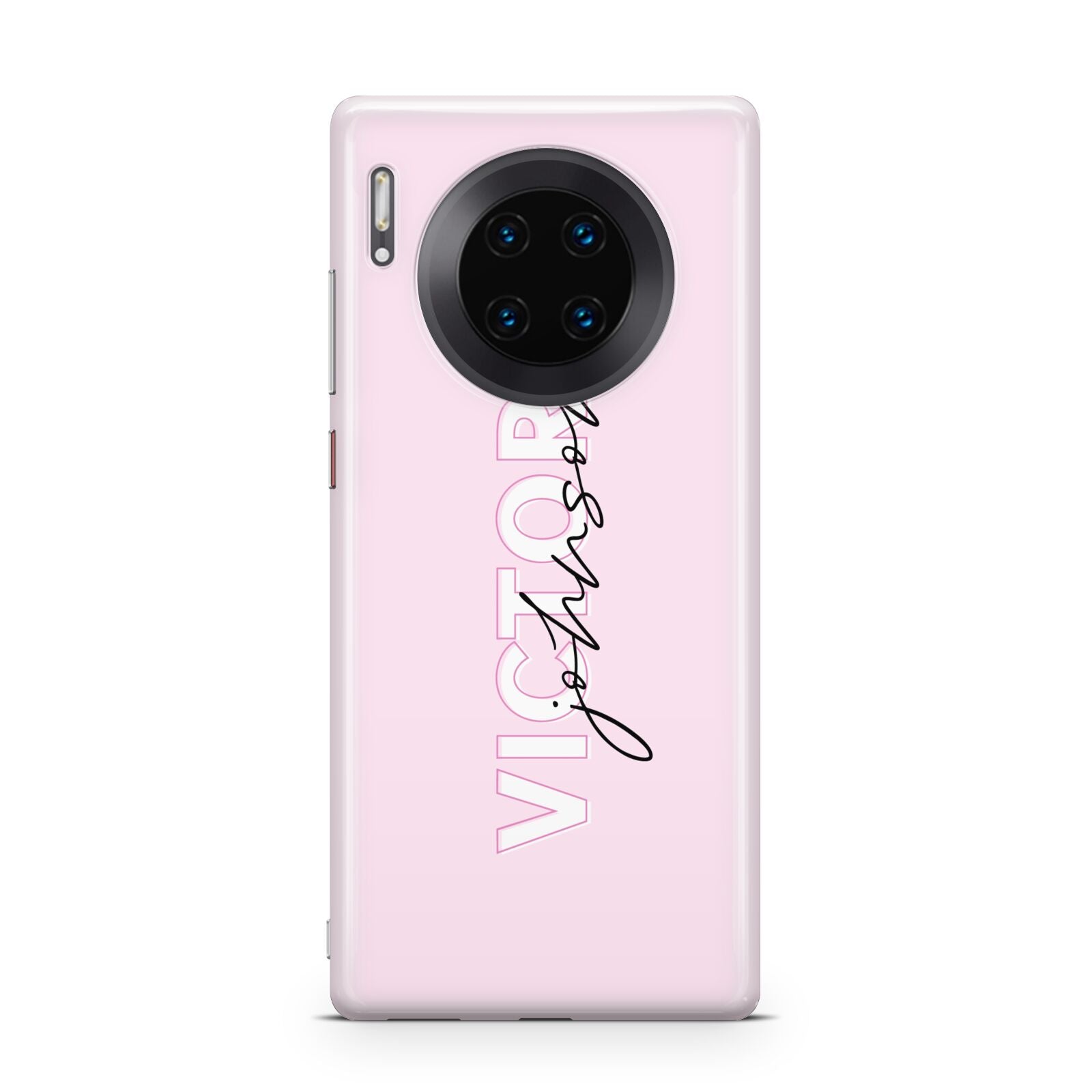 Personalised Pink Outline Name Huawei Mate 30 Pro Phone Case