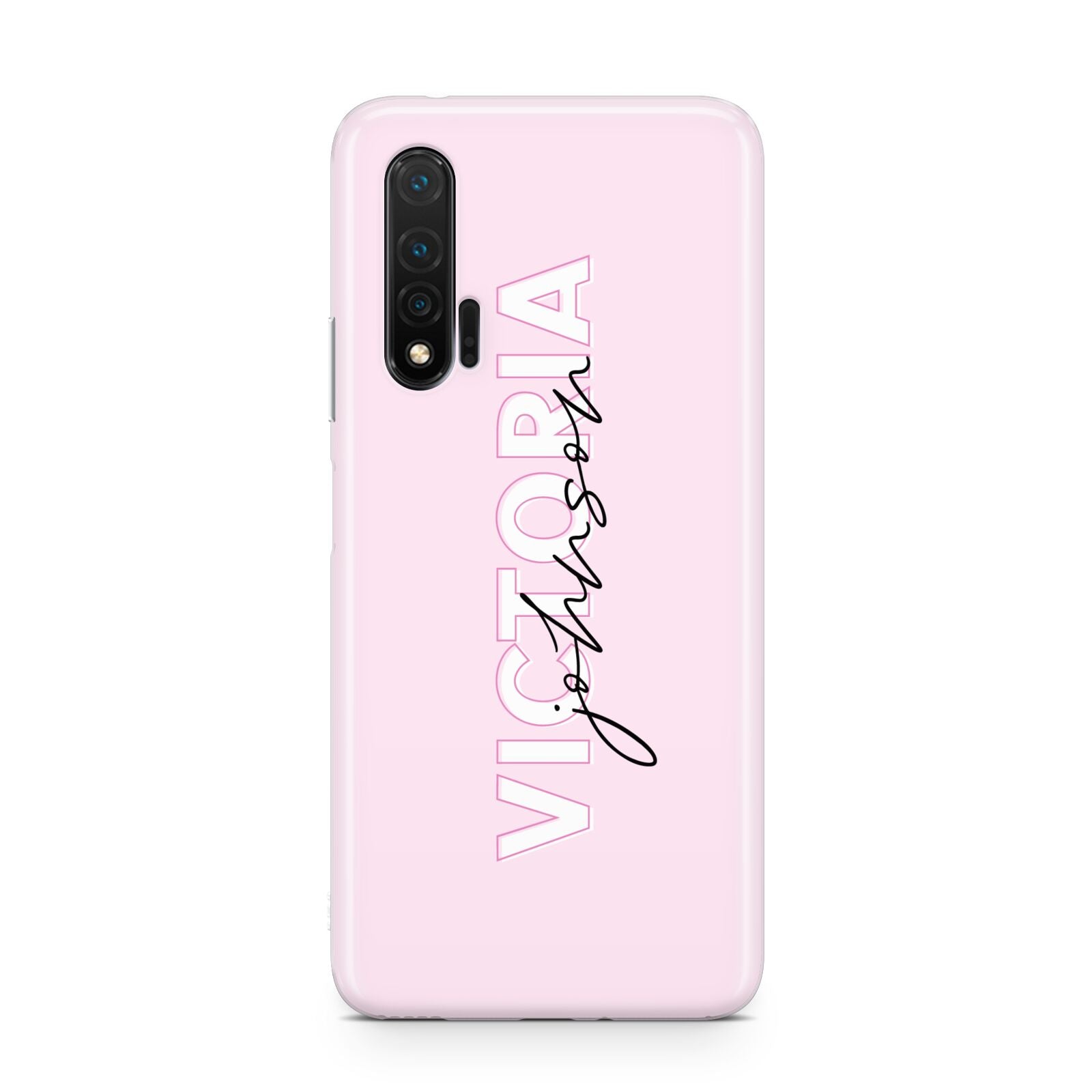 Personalised Pink Outline Name Huawei Nova 6 Phone Case