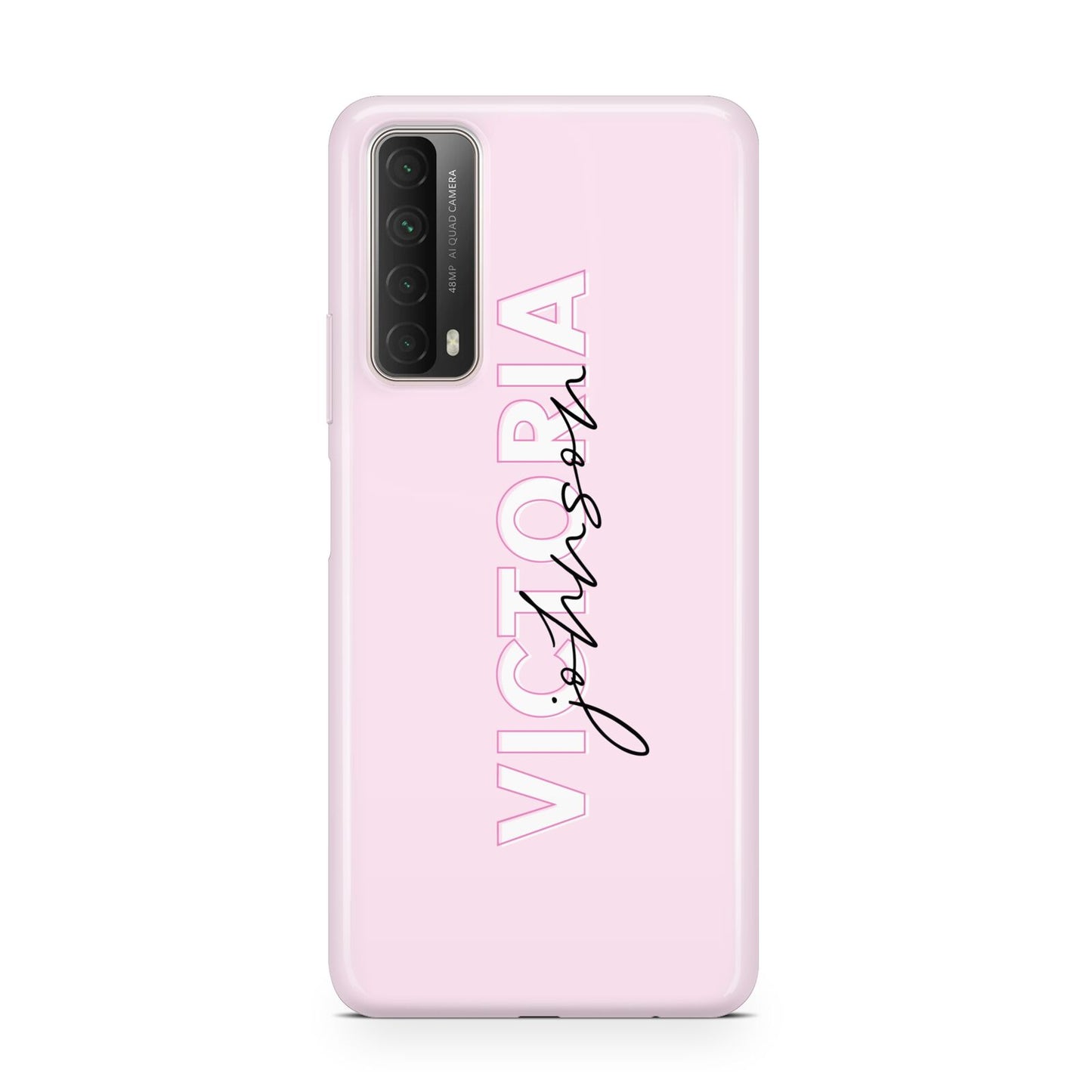 Personalised Pink Outline Name Huawei P Smart 2021