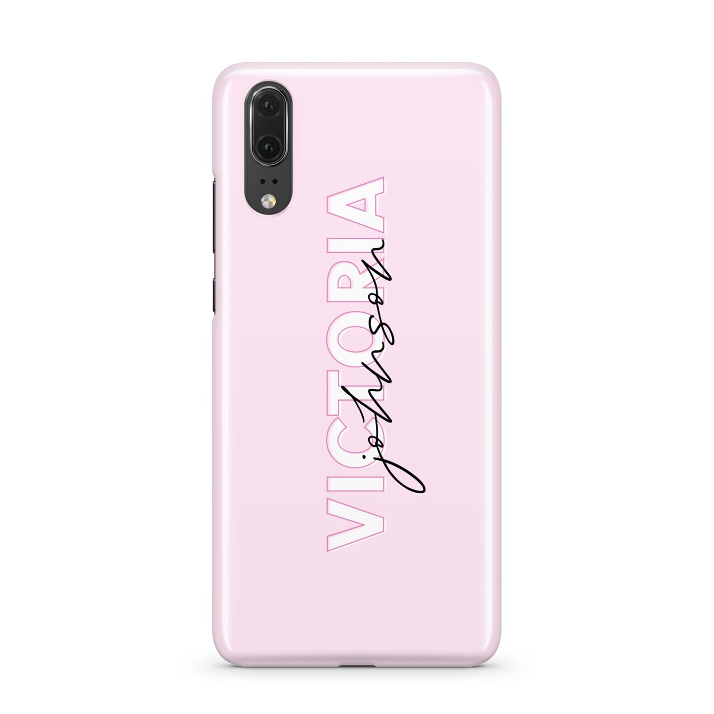 Personalised Pink Outline Name Huawei P20 Phone Case