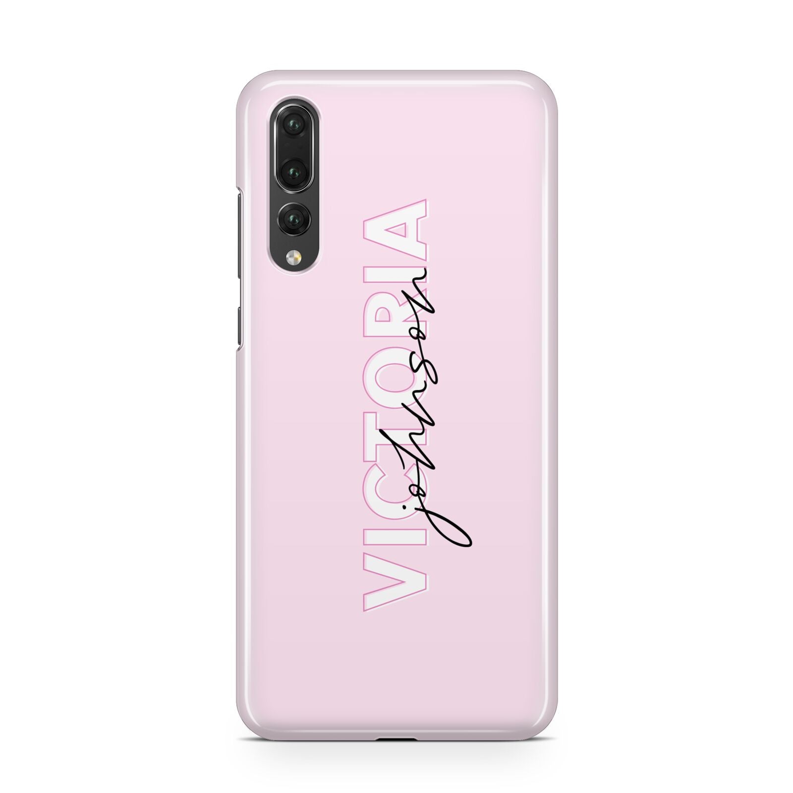 Personalised Pink Outline Name Huawei P20 Pro Phone Case