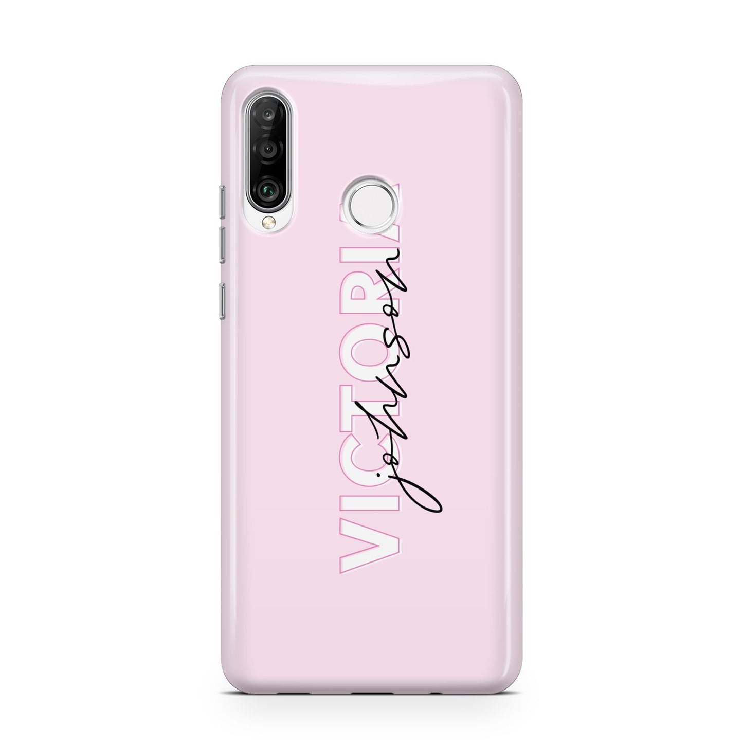 Personalised Pink Outline Name Huawei P30 Lite Phone Case