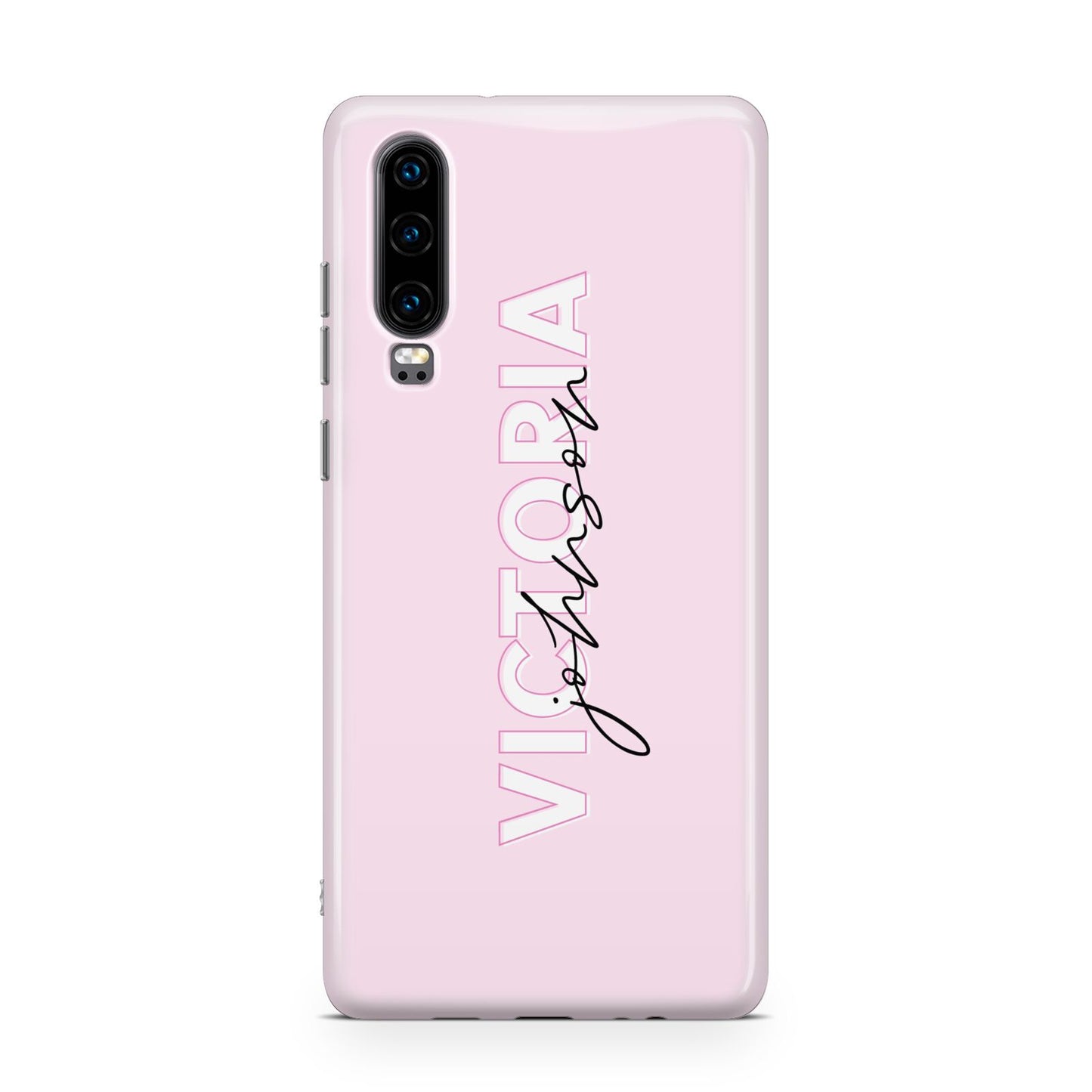 Personalised Pink Outline Name Huawei P30 Phone Case