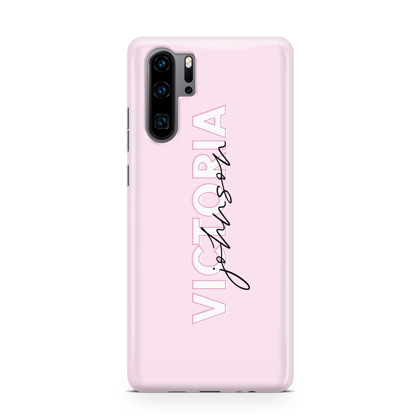 Personalised Pink Outline Name Huawei P30 Pro Phone Case