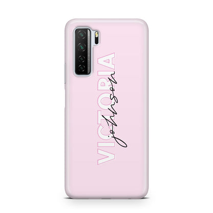 Personalised Pink Outline Name Huawei P40 Lite 5G Phone Case