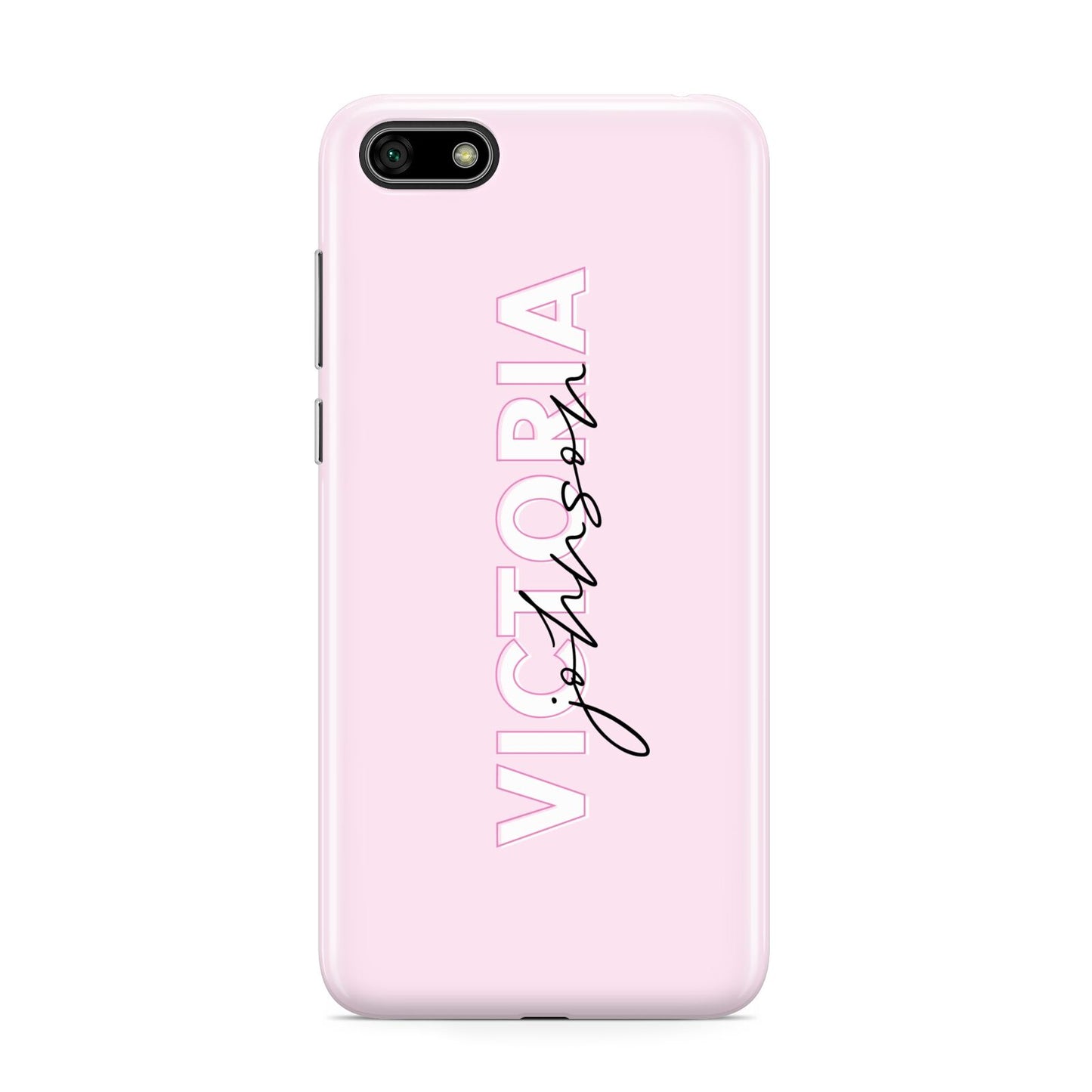 Personalised Pink Outline Name Huawei Y5 Prime 2018 Phone Case