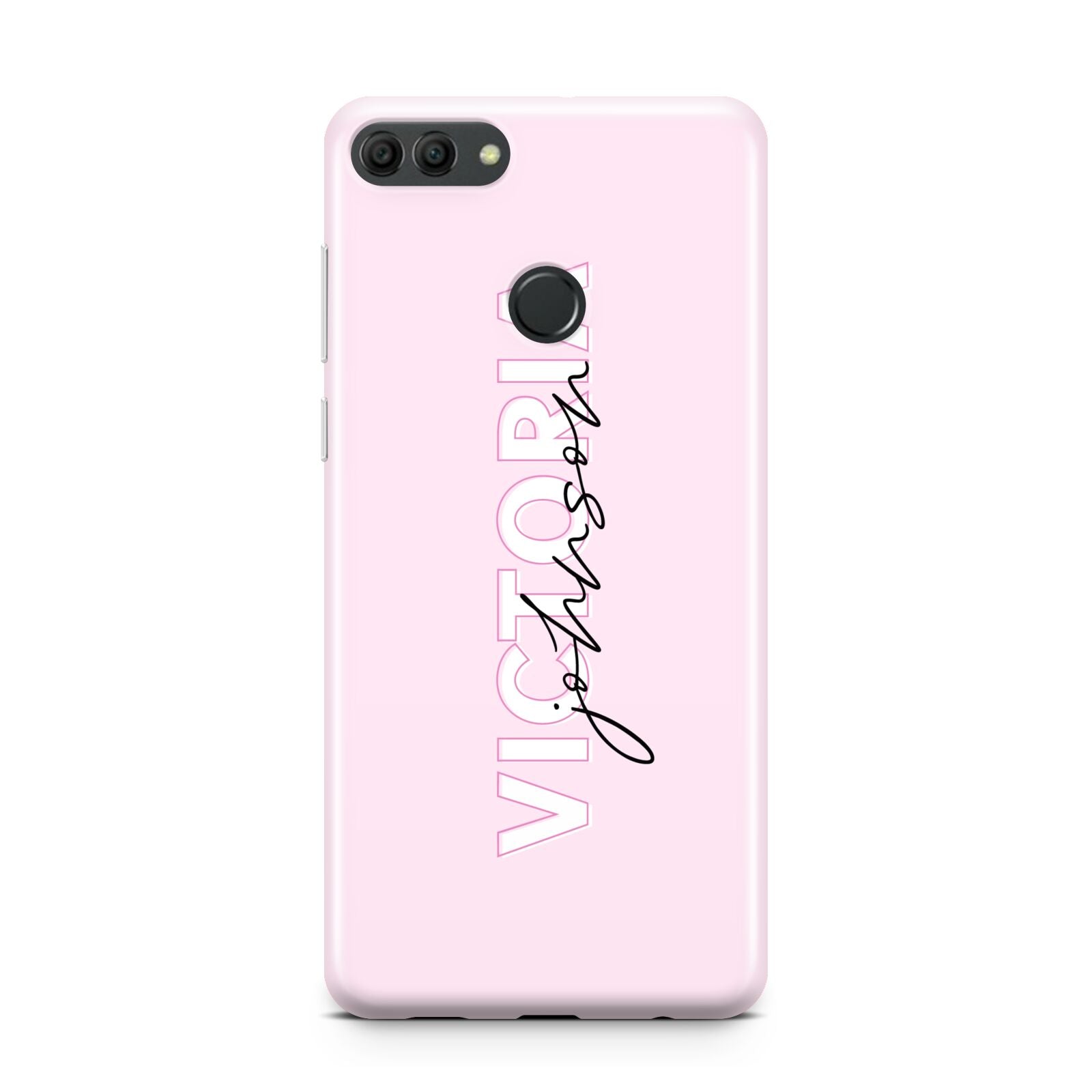 Personalised Pink Outline Name Huawei Y9 2018