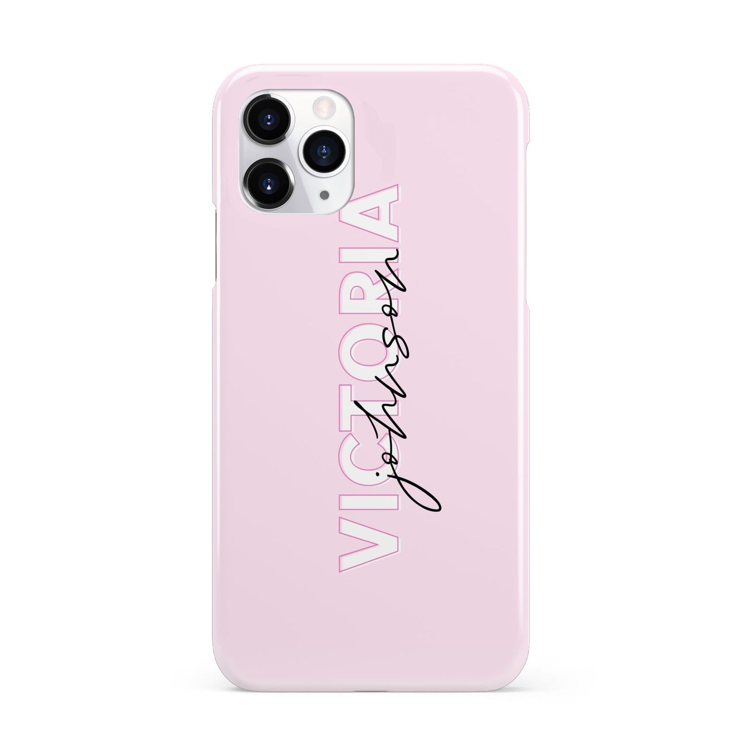 Personalised Pink Outline Name iPhone 11 Pro 3D Snap Case