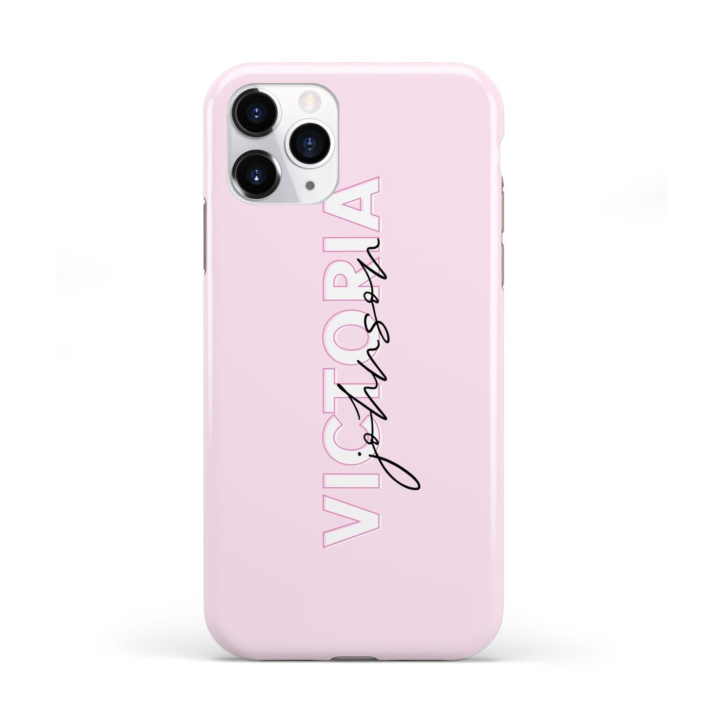 Personalised Pink Outline Name iPhone 11 Pro 3D Tough Case