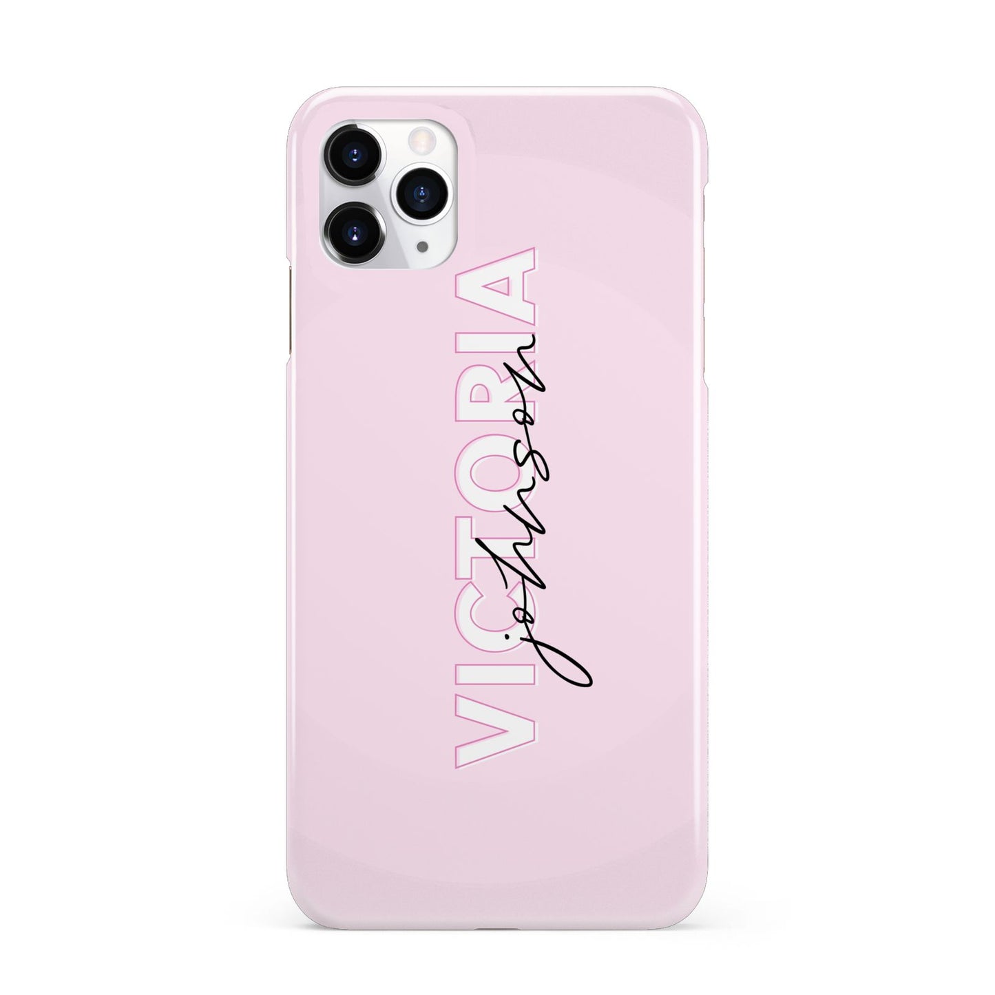 Personalised Pink Outline Name iPhone 11 Pro Max 3D Snap Case