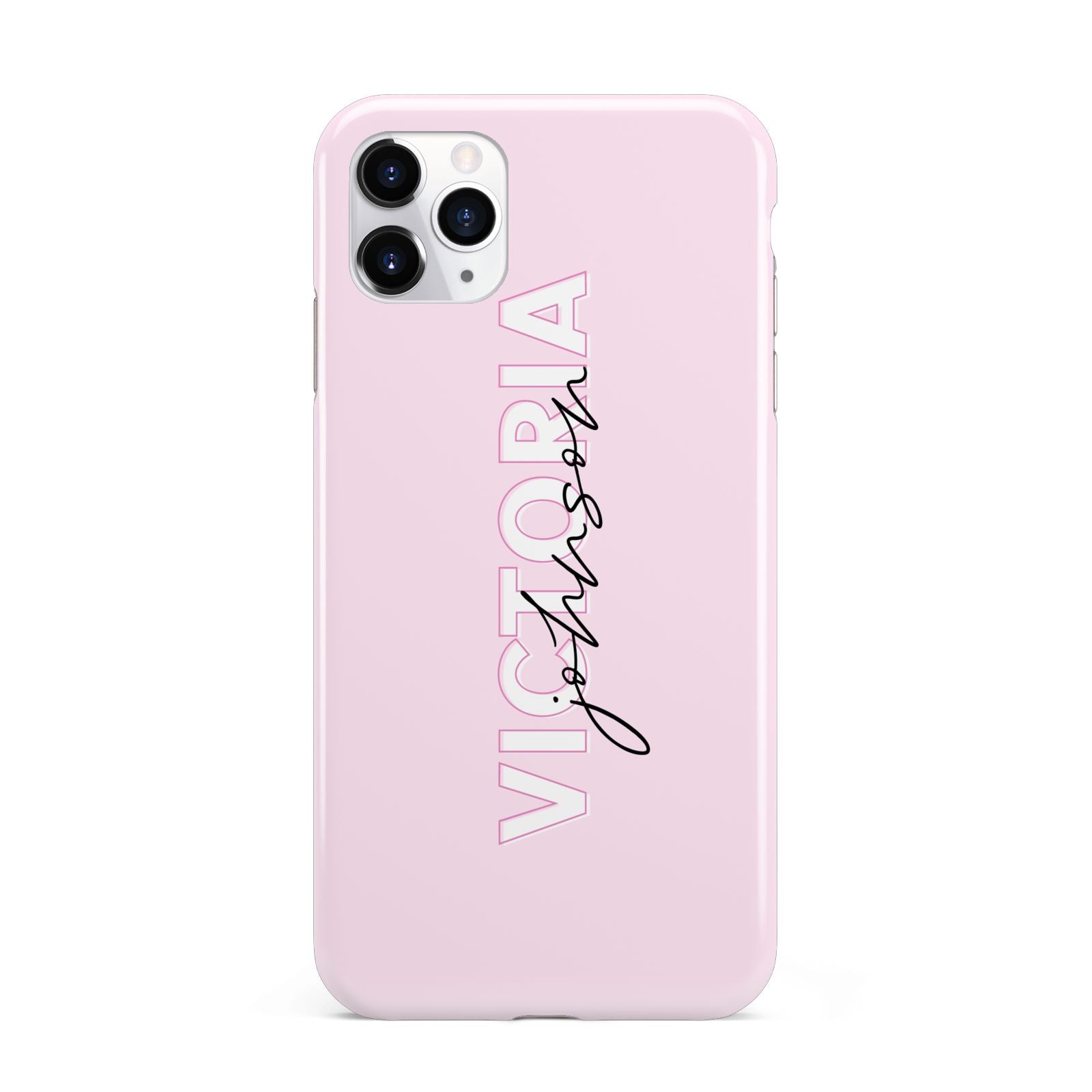 Personalised Pink Outline Name iPhone 11 Pro Max 3D Tough Case