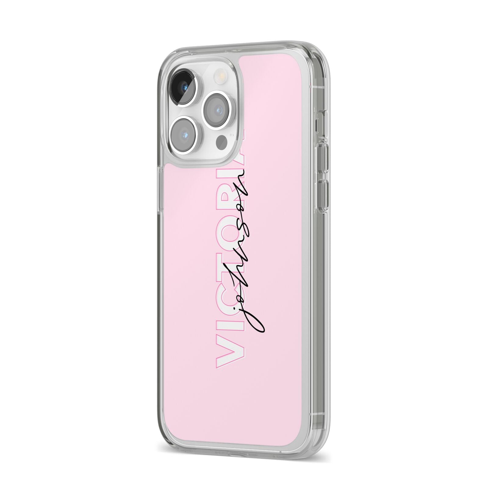 Personalised Pink Outline Name iPhone Case