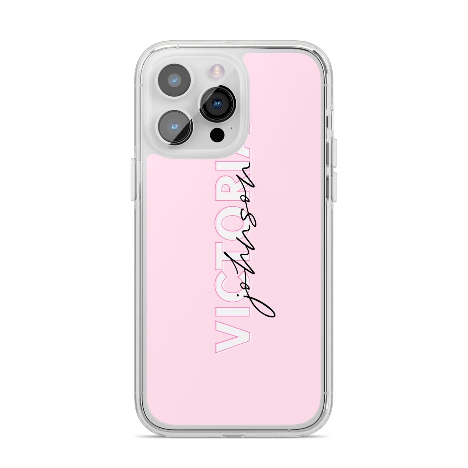 Personalised Pink Outline Name iPhone Case