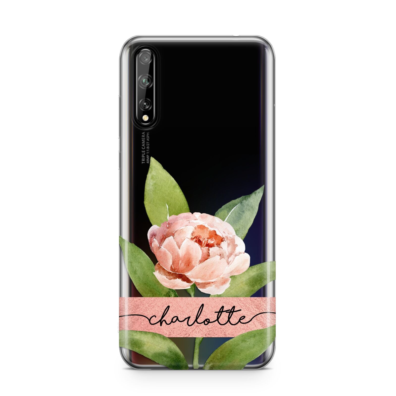 Personalised Pink Peony Huawei Enjoy 10s Phone Case